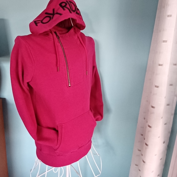 EUC Fox Heathered Raspberry Hoodie - Women's Size Medium - Picture 4 of 9
